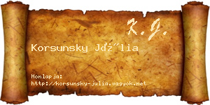 Korsunsky Júlia névjegykártya